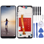 VETRO LCD PER HUAWEI NOVA 3E/P20 LITE - NERO (COMPATIBILE) CON FRAME 