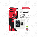 SCHEDA KINGSTON microSDXC 64GB CON ADATTATORE SD (EU BLISTER)
