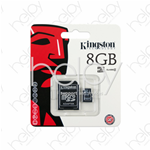 SCHEDA KINGSTON microSDHC 8GB CON ADATTATORE SD (EU BLISTER)