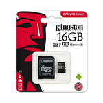 SCHEDA KINGSTON microSDXC 64GB CON ADATTATORE SD (EU BLISTER)
